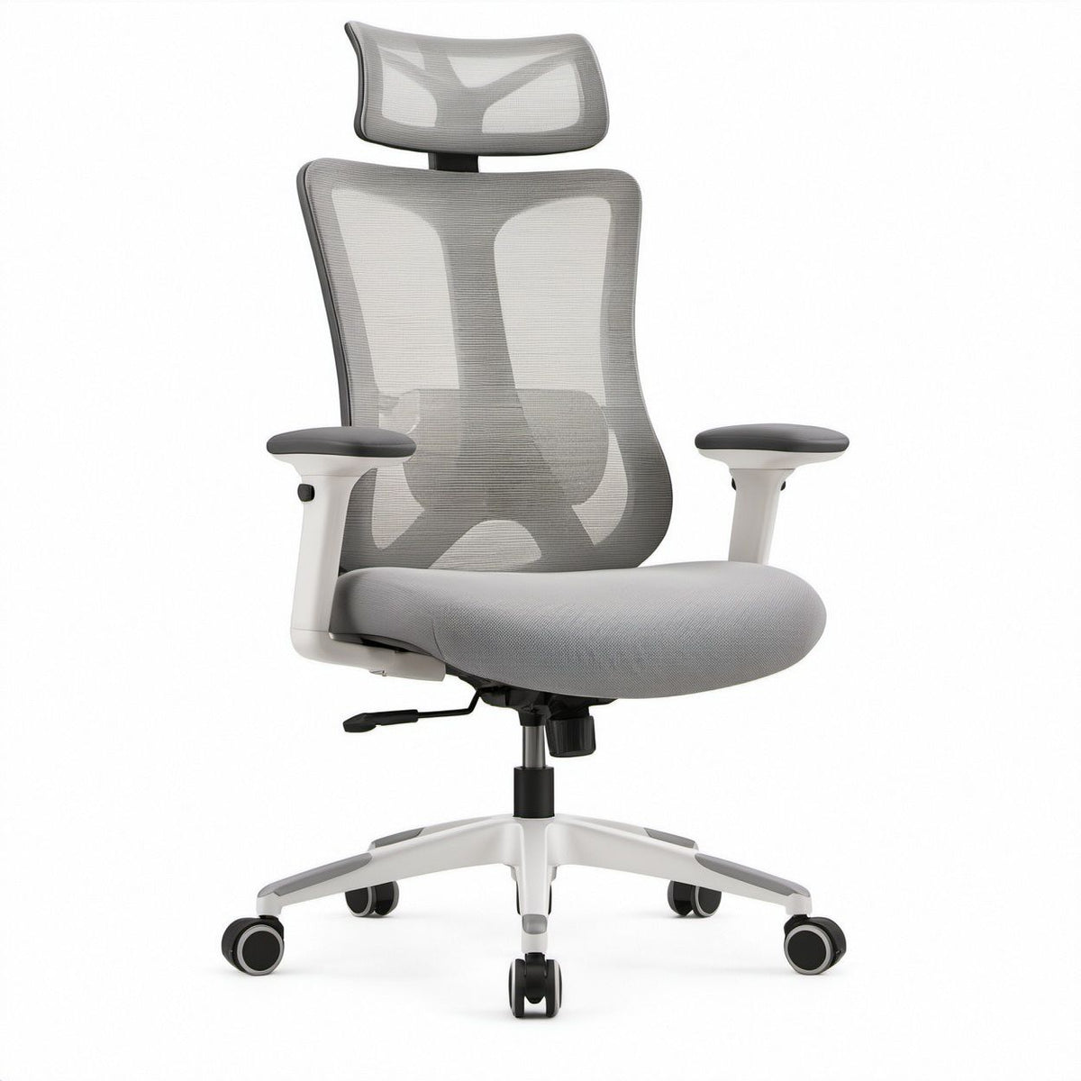 Sedia da ufficio ergonomica girevole in rete Grigia/Bianca/Nera, 66 x 66 x 116-126 cm
