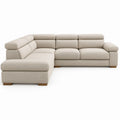 Divano angolare con chaise longue sinistra beige in poliestere bouclé, 290 x 170 x 85 cm