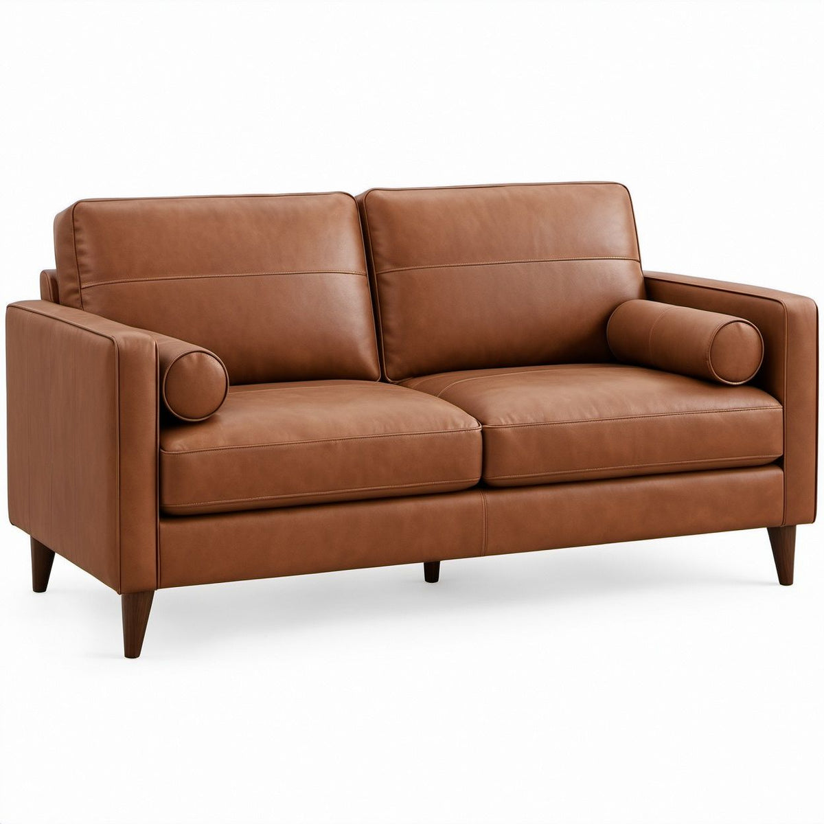 Divano 2 Posti in Ecopelle PU Marrone 160 x 85 x 84 cm