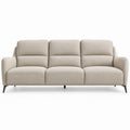 Divano 3 Posti Beige con Piedi Neri in Acciaio, 220 x 90 x 88 cm