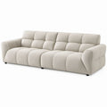 Divano lineare 3 posti beige in poliestere, 220 x 95 x 88 cm